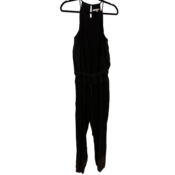 Young Fabulous & Broke Black Linen Blend Halter Drawstring Jumpsuit Small